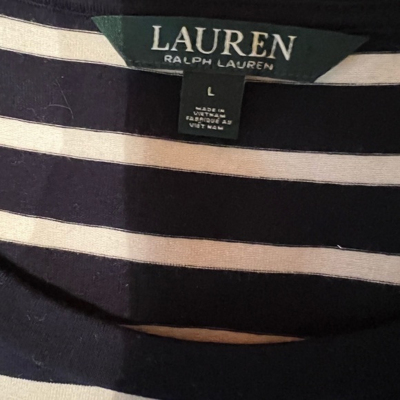 Ralph Lauren t-shirt,comfy dress. LS, Navy Blue & White Striped, Office, Date, - Picture 4 of 5